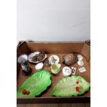A BOX OF WADE TORTOISES A CARLTON WARE PIECES ETC