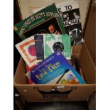 A BOX OF ASSORTED LP AND SINGLE RECORDS
