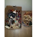 2 BOXES OF ASSORTED COSTUME JEWELLERY