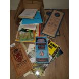 A BOX OF ASSORTED OLD MAPS INC BARTHOLOMEWS AND ORDNANCE SURVEY ETC