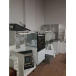 FULL MODERN FITTED KITCHEN IN WHITE INC SINK OVEN HOB AND FRIDGE ETC