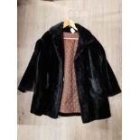 A VINTAGE BROOKS BROS FAUX FUR COAT