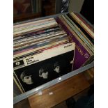 A BOX OF LP RECORDS INC THE BEATLES AND ELVIS ETC