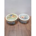 TWO WINNIE THE POOH STORAGE BOXES WITH ROPE HANDLES