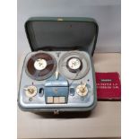 VINTAGE GRUNDIG REEL TO REEL TAPE RECORDER AND BOXED POLYESTER RECORDING TAPE