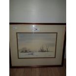 A SIGNED WINTER WATERCOLOUR BY K CHARLTON