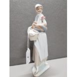 LLADRO 4591 GIRL WITH COCKEREL