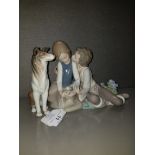 2 LLADRO FIGURES INC COLLIE 1316 1 SLIGHTLY DAM