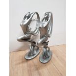 A PAIR OF ART DECO STYLE LADY FIGURINES