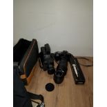 2 ASSORTED CAMERAS INC CANON AND SONY AND A SONY F 27S DYNAMIC MICROPHONE