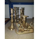 A SUBSTANTIAL AMOUNT OF BRASSWARE INC CANDLESTICKS ETC