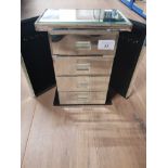 MODERN 4 DRAWER MIRRORED JEWELLERY BOX