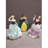 3 FIGURINES INC ROYAL DOULTON EMILY ROYAL DUX AND A WEST GERMAN FIGURE OF A GIRL