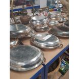 13 SILVER PLATED MILITARY OFFICERS MESS TUREENS