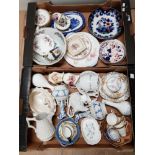 2 BOXES OF CHINA INCLUDING PORTMEIRION JUGS AND STAFFORDSHIRE ORIENTAL STYLE BOWL ETC