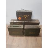 5 METAL AMMUNITION BOXES