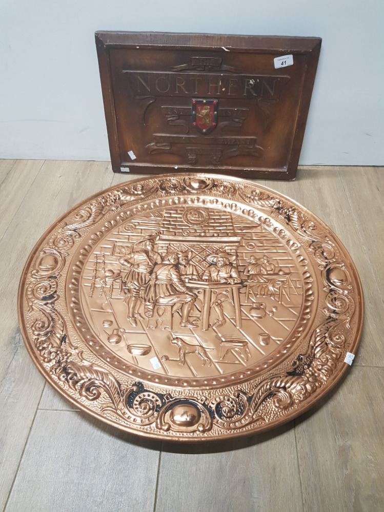 EXTRA LARGE COPPER PLAQUE AND NORTHERN ASSURANCE COMPANY PLAQUE