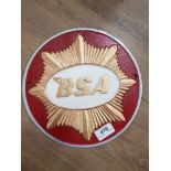 CAST METAL BSA SIGN