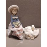 LLADRO FIGURE 5554 PRETTY AND PRIM AND NAO DUCK SAS