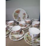 21 PIECES OF PARAGON THE OLD MILL STREAM PATTERNED CHINA