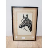 ETCHING OF A HORSES HEAD SIGNED BOTTOM RIGHT