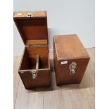 2 WOODEN STRONG BOXES