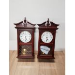 2 REPRODUCTION QUARTZ WALL CLOCKS WITH PENDULUM