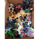 BOX OF TOYS INCLUDING STAR WARS AND TRANSFORMERS ETC