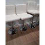 A SET OF 3 MODERN KITCHEN BARSTOOLS WITH CHROME BASES