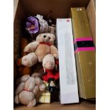 A BOX OF ASSORTED GOODS INC DOLLS AND SOFT TOYS