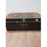 A METAL TIN TRUNK