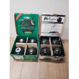 2 BOXED HENSELITE LAWN BOWLS SETS