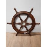 6 SPINDLE SHIPS WHEEL WITH BRASS CENTRE PART