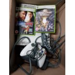 XBOX 360 WITH CONTROLLER AND 2 GAMES