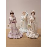 3 COALPORT LADY FIGURES FROM THE GOLDEN AGE COLLECTION CHARLOTTE EUGENIE AND BEATRICE