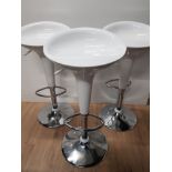 3 CREAM AND CHROME BASED GAS LIFT STOOLS