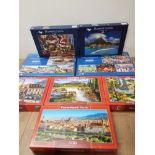 A SUBSTANTIAL AMOUNT OF BOXED JIGSAWS INC BLUEBIRD PUZZLES ETC