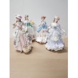 4 COALPORT LADY FIGURES FROM THE CRIES OF LONDON COLLECTION