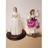 2 COALPORT LADY FIGURES QUEEN VICTORIA AND RIPE CHERRIES