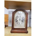 OAK MANTLE CLOCK WITH KEY