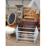 8 ITEMS INC MAGAZINE RACK DRESSING TABLE MIRROR 5 DRAWER CHEST ETC