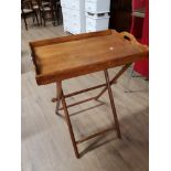 TWIN HANDLED BUTLERS TRAY ON FOLDING STAND