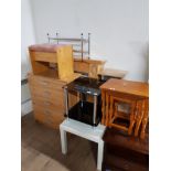 11 HOUSEHOLD ITEMS INC NEST OF TABLES 5 DRAWER CHEST OCCASIONAL TABLES IRON BOARD ETC