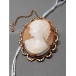 ROLLED GOLD CAMEO BROOCH