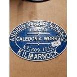 CAST METAL CALEDONIA WORKS SIGN