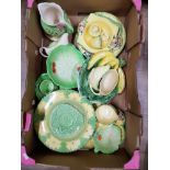 A BOX CONTAINING BESWICK CABBAGE WARE ETC