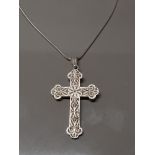 FILIGREE SILVER CROSS AND CHAIN GROSS WEIGHT 18G