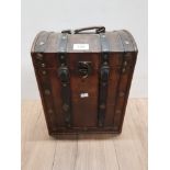 MODERN STORAGE BOX IN A LEATHER STRAPPED TRUNK DESIGN