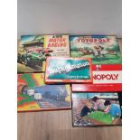 6 BOXED BOARD GAMES INC TABLE SOCCER TOTOPOLY AIRFIX MOTOR RACING ETX