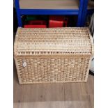 A MODERN WICKER STORAGE CHEST